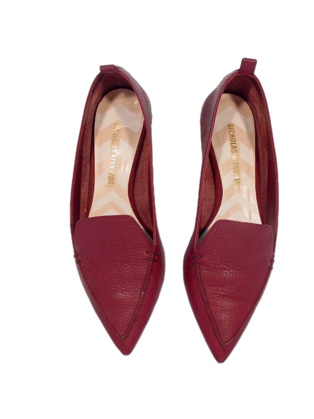 Nicholas Kirkwood Beya Gold Heel Leather Flats